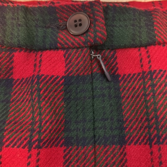 Vintage Pendleton Lindsay Tartan Plaid 100% Wool Skirt Red & Green USA Size 18 - Picture 10 of 17